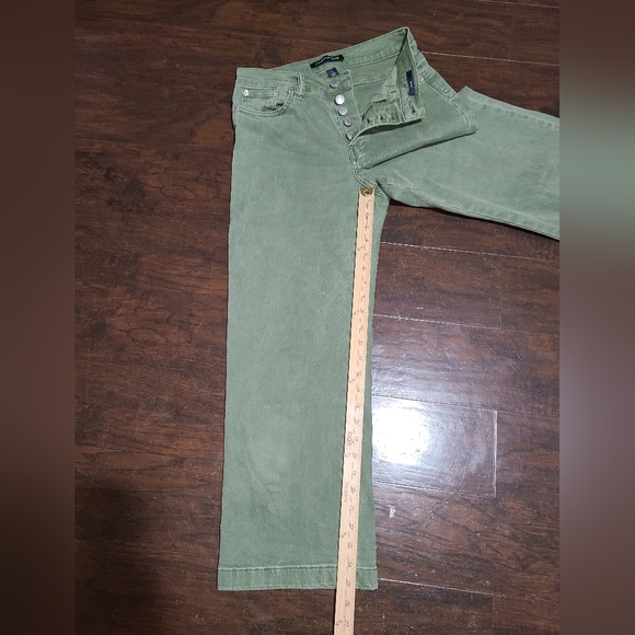 Calvin Klein Jeans Button Fly Cropped Olive Denim - Picture 7 of 10